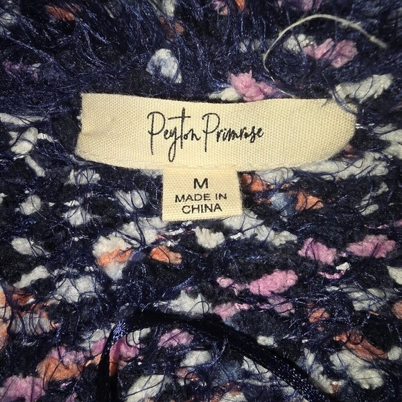 PEYTON PRIMROSE OPEN CARDIGAN BLUE WITH PINK WHITE MINGLED SPECKS WOMENS SIZE M - Picture 4 of 9